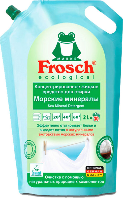Гель для прання FROSCH Морські мінерали, універсальний, автомат, 2л